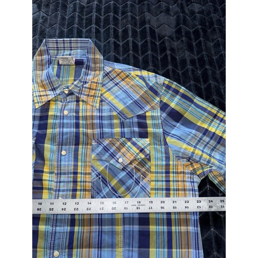 True Religion Mens Long Sleeve Paid Western Cotton Pearl Snap Size 3XL‎